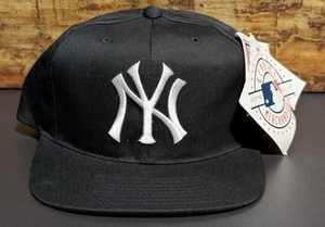 Vintage 90s MLB New York Yankees Baseball Logo 7 Twill Snapback Hat Cap Navy NWT - Afbeelding 1 van 13