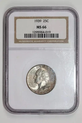 1939 WASHINGTON QUARTER NGC MS66 - Image 1 of 2
