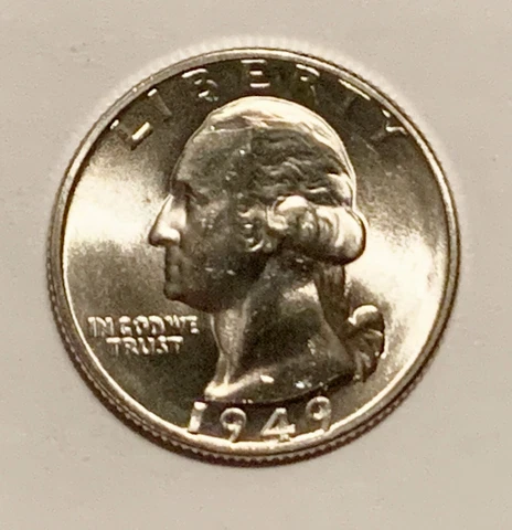 1949 D WASHINGTON QUARTER GEM BU UNCIRCULATED 90% SILVER Cover