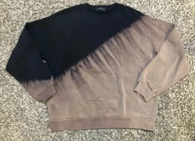 Moletom Forever 21 masculino tamanho grande preto tingido forrado de lã colorblock - Imagem 1 de 4