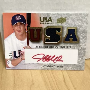2008 Upper Deck USA Baseball 18U National Team Jeff Malm Patch Auto /25 #18U-JM - Picture 1 of 4