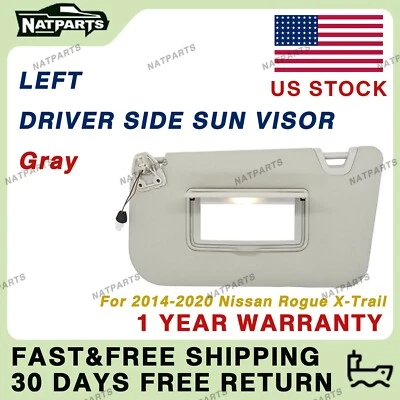 Left Driver Sun Visor W/ Light for Nissan Rogue X-Trail 2014-2020 96401-4BA3E - Image 1 of 4