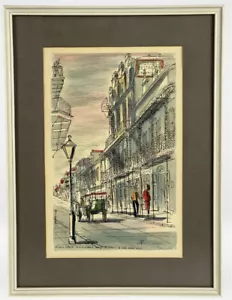 Franz Weiss - New Orleans Straßenszene Aquarell Gemälde - Bild 1 von 4