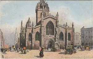 ST GILES CATHEDRAL, D SMALL - Edinburgh Art Postcard Tuck - Picture 1 of 2