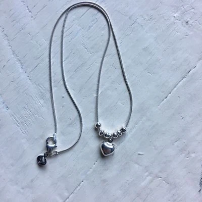 SILPADA 925 Sterling Silver Puffy Heart Bead Necklace N1484 CUTE - Image 1 of 4