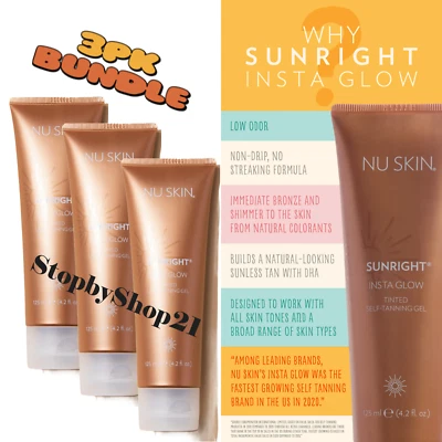 [3pk] Gel autobronceador Nu Skin NuSkin Sunright Insta Glow BAJO OLOR caducidad 05/2027 Foto 1 de 4