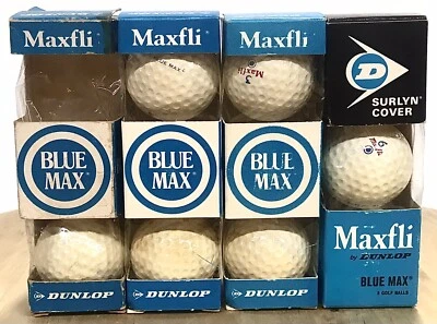 Box of 11 Vintage Dunlop Maxfli BLUE MAX Golf Balls 2,3,4,6 Surlyn Cover Ball - Image 1 of 3