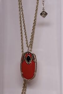 Kendra Scott Bright Red Dylan Gold Necklace. Retail $85.00