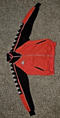 Chaqueta de fútbol Kappa para hombre vintage cremallera completa 2000 talla grande rara roja negra Foto 1 de 4
