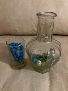 2 pezzi fantastici vasi decorativi in vetro bicchieri con bellissime biglie 18 cm e 10 cm - Foto 1 di 9