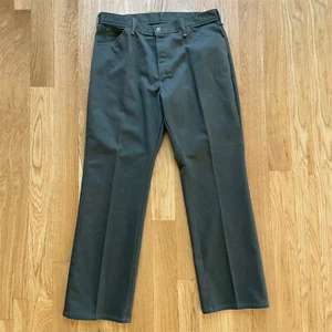 JCPenney Vintage 80s Green Twill Workwear Pants Trousers Slacks Talon Zip 34x30 - Picture 1 of 10