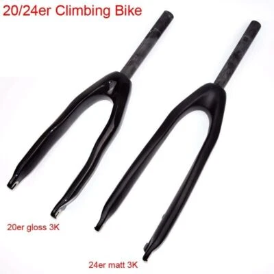 20er 24er Climbing BMX Bike Carbon Fork mtb Bicycle 28.6mm Forks Disc Brake - Image 1 of 4