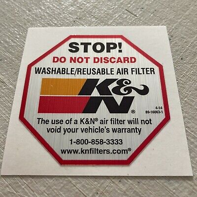 K&n Stop No Lo Tire Decal Sticker Personalizado De Advertencia De Filtro De Aire Aluminio Cepillado • 2.68€