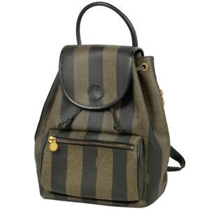 FENDI Pecan Pattern Mini Backpack backpack daypack stripe Backpack Coated ca...
