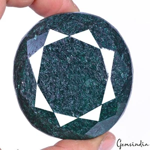 740 Ct Natural Dark Green Brazilian Emerald Oval Cut Faceted Earth Mined Gems - Picture 1 of 5