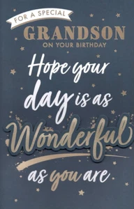 Tarjeta de cumpleaños de nieto grande de 8 páginas tarjeta de recuerdo especial - Imagen 1 de 6