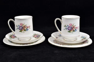 2x Paragon Lavinia Trio's Fine Bone China - Coffee Cup Saucer Side Plate - Picture 1 of 5