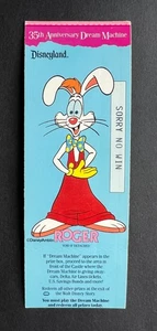 Boleto de pasaporte Disneyland 1990 vintage Roger Rabbit Anaheim aprox. - Imagen 1 de 1
