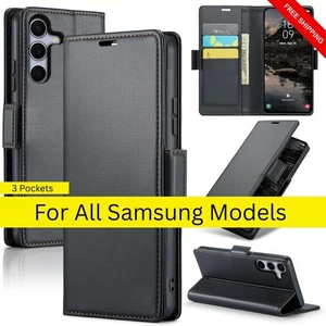 Case For Samsung S25 S24 S23 S22 S21+ FE Ultra Flip Leather Wallet Phone Cover - Picture 1 of 15