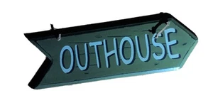 Plumpsklo Richtung Holz Laminat Hütte Stil Schild - Bild 1 von 8