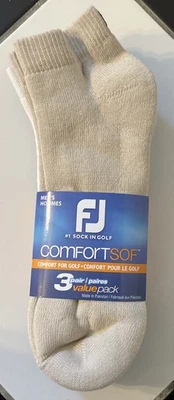 CALCETINES DE GOLF FOOTJOY PARA HOMBRE COMODIDAD SUAVES - 3 PARES DE CALCETINES - BRONCEADO, BLANCO, NEGRO Foto 1 de 4