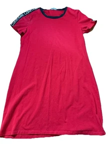 Calvin Klein Mujer Rojo, Blanco y Negro Informal Camiseta Verano Vestido Talla L - Imagen 1 de 2
