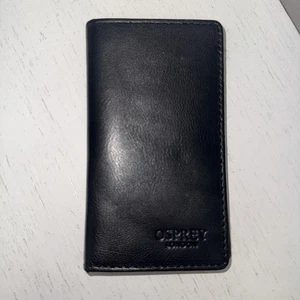 Portafoglio Osprey London Lusso Carte di Credito Nero Bifold Pelle di Capra Uomo - Foto 1 di 4