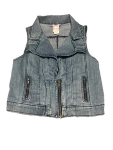 Candies Girls M (10-12) Denim Sleeveless Vest Structured Collar Casual School - Picture 1 of 6