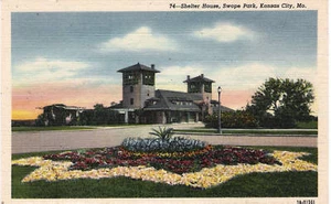Postcard Kansas City Missouri Swope Park Shelter House Linen 40s - Picture 1 of 1
