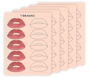 BRAWNA Black Lip Practice Skin for PMU machine 5pcs | Microblading Practice S... - Picture 1 of 6
