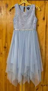 NWOT BLUE BEADED BODICE SPECIAL OCCASION /FLOWER GIRL DRESS BY LILT SIZE 12 - Picture 1 of 2