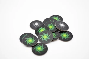 Galactic Destiny board game part pieces - qty 13 green spiral party tokens - Picture 1 of 1