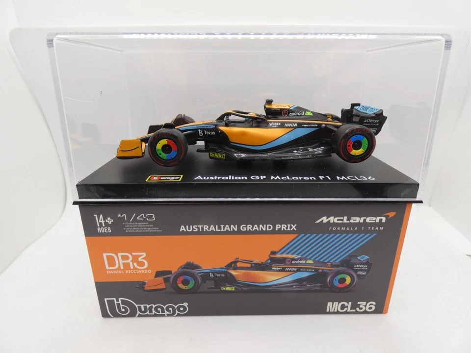 Mclaren F1 MCL36 Daniel Ricciardo #3 Australia GP 2022 1/43 Bburago F1 Driver