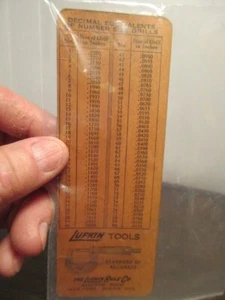Lufkin Tools Chart Dezimaläquivalente - Standard of Accuracy - Pocket Chart - Bild 1 von 6