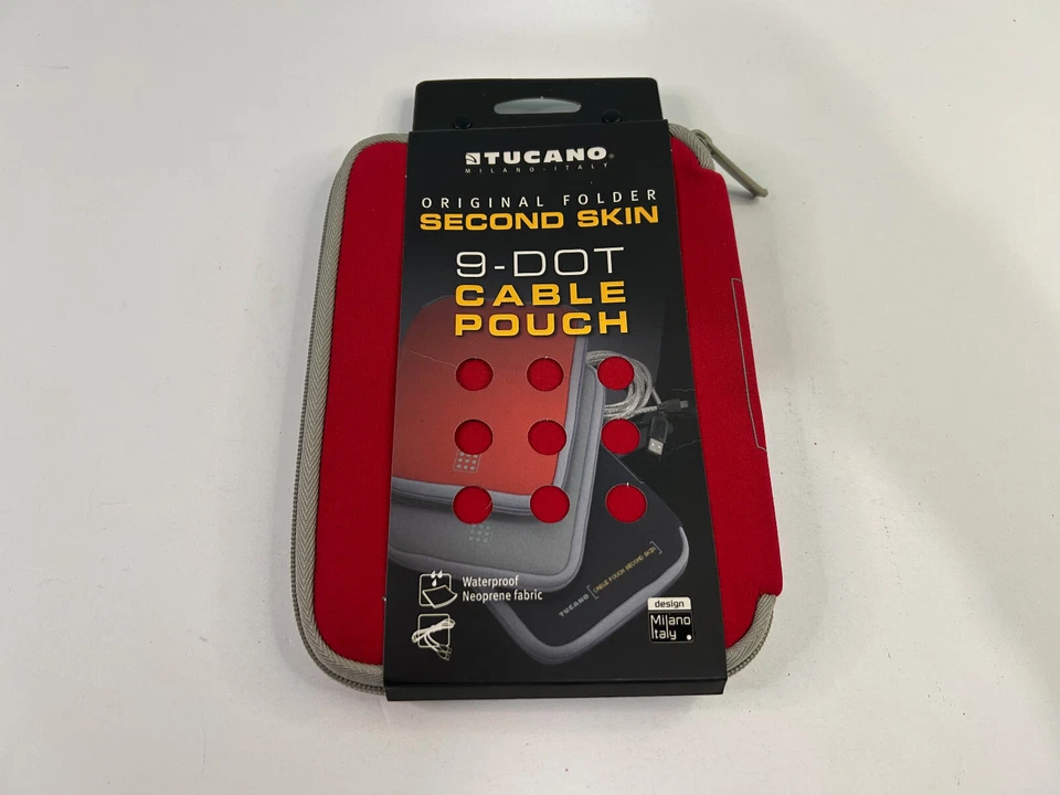 Bolsa de cabo de neoprene Tucano Second Skin 9DOT vermelha - Imagem 1 de 3