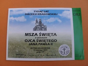 Pope John Paul II Ticket - Picture 1 of 3