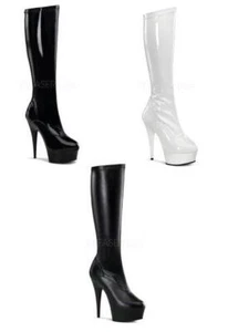 HIGH HEEL STILETTO PLATFORM KNEE BOOTS PLEASER DELIGHT 2000 SIZES 3-11