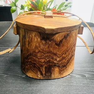 Tuluma Vtg Wood Fishing Tackle Box Tokelau Wooden Carved Pacific Cultures - Picture 1 of 19