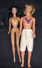 Vintage Mattel Disney Pocahontas & John Smith Barbie Dolls Lot of 2