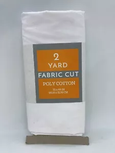 2 Yard Poly Cotton Fabric Cut 72" x 44" White - Picture 1 of 1
