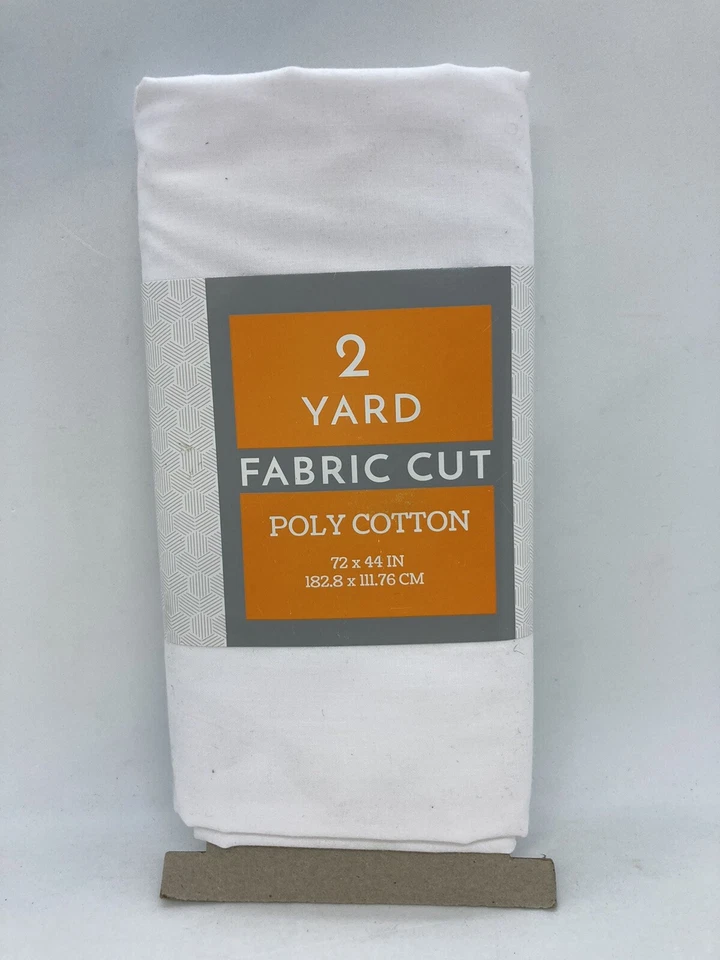 2 Yard Poly Cotton Fabric Cut 72" x 44" White  - Image 1 of 1