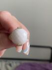 Judith Ripka Sterling Silver Gold Tone White Agate Doublet Ring - Size 6