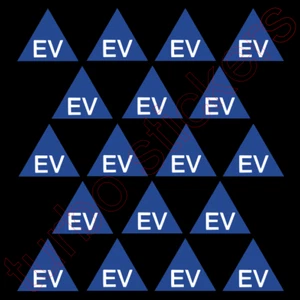 18x EV ELECTRIC VEHICLE HYBRID NUMBER PLATE VINYL STICKER CAR UTE VAN BLUE WHITE - Picture 1 of 1