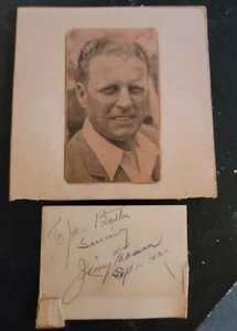 1930er American Golfer Jimmy Thomson Bild & signierter Schnitt - gespielt im Caddy - Bild 1 von 1