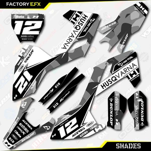 Kit de gráficos de carreras de tonos grises para Husqvarna TC FC 125 250 300 450 16-18 - Imagen 1 de 8