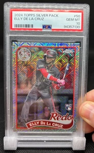 2024 Topps Chrome Elly De La Cruz #2T89C-50 Silver Pack MOJO Rookie RC PSA 10 - Bild 1 von 3