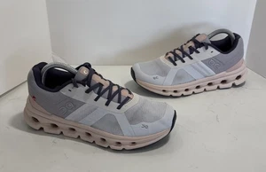 On Running Womens Cloudrunner Running Shoe Size 8 Gray Peach Tan Sneaker Low Top - Picture 1 of 12