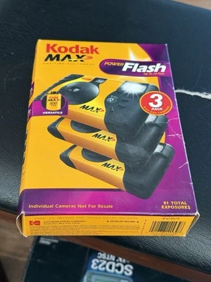 Kodak One Time Use Camera 3 Pack Power Flash Exp 2/05 , 27 Exposures X3 - Image 1 of 4