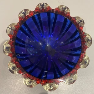 Seltene 60er MURANO SOMMERSO FACETTIERTES GLAS Schale Vase SCHALE 70er Vintage - Bild 1 von 10