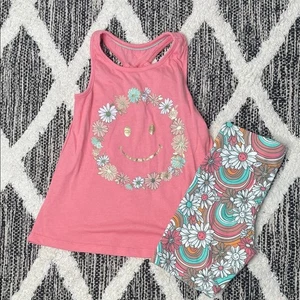 Flapdoodles Floral Smiley Kids Set - Pink and Multicolor size 5/6 - Picture 1 of 5
